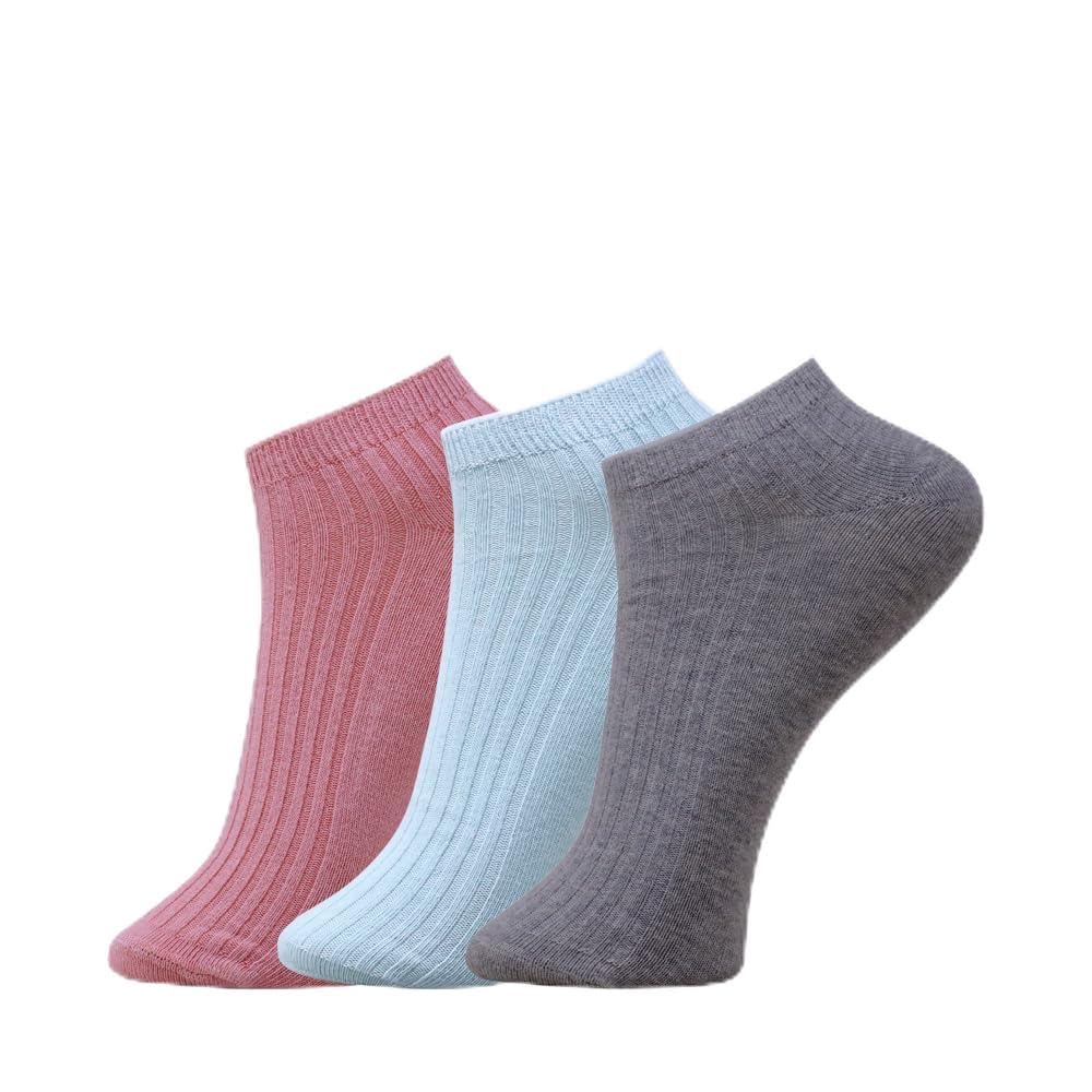 Women's Low Cut Ankle Socks – Soft Breathable Ribbed Cotton Blend Casual Sneaker Socks (DK PINK,S BLUE,ANTHRA)-image-9