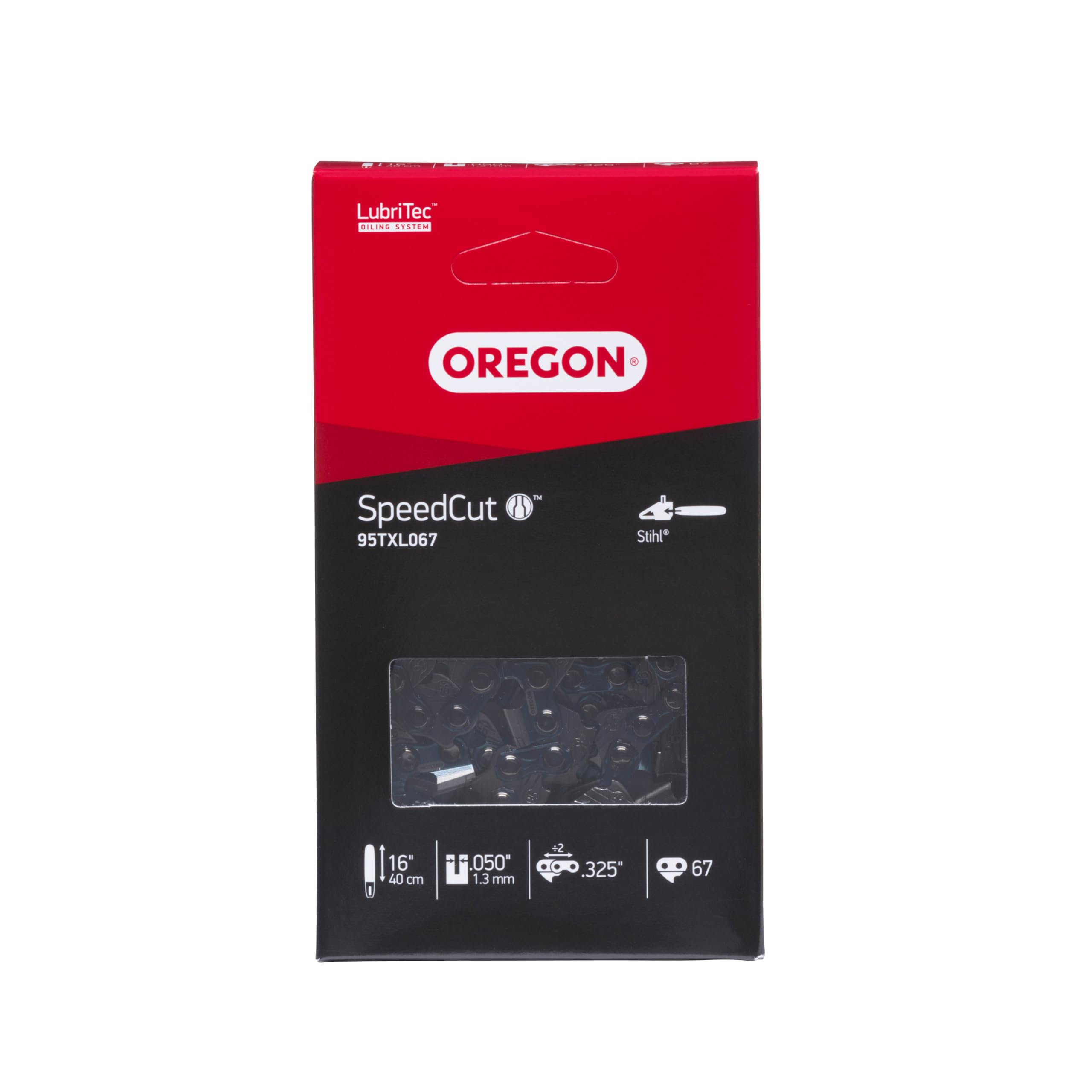 Oregon SpeedCut Chainsaw Chain .325" Pitch, .050" (1.3 mm) Gauge for 16" (40cm) Bar, 67 Drive Links – Low-Kickback Replacement Saw Chain, Fits Stihl