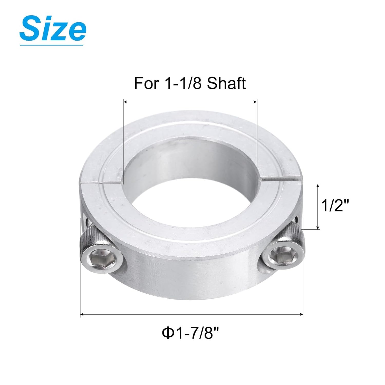 #US Double Split Shaft Collar 1-1/8" Bore Aluminum Clamping Collar 1-7/8" OD