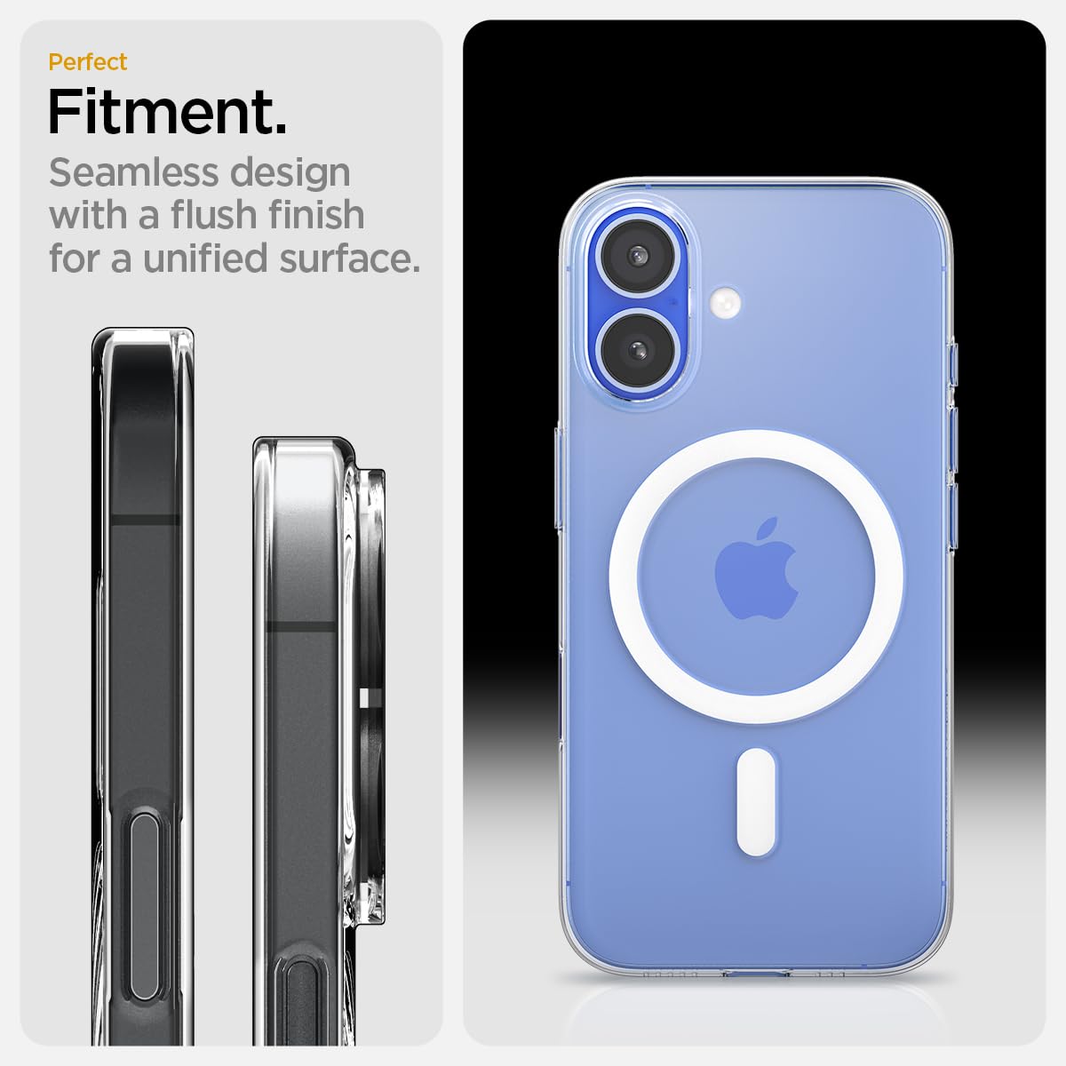 Spigen Essential Clear Crystal MagFit Case for iPhone 16, Clear White — Amazon image 6