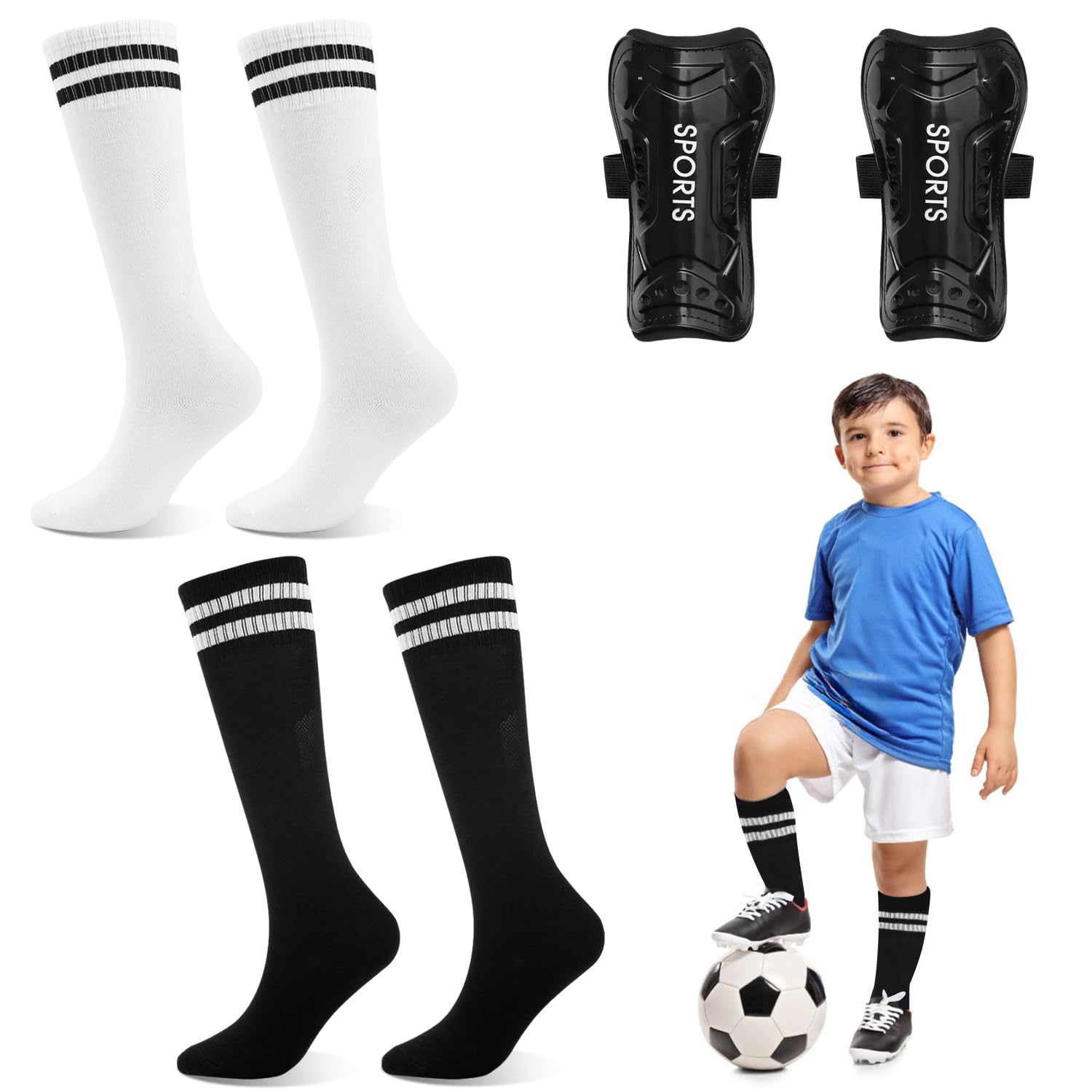 BendJoy® Football Socks and Shin Guard for Kids, Lightweight Shin Guards for Football Odour Free & Superior Grip Stockings for Football Protective Football Kit (B0DDPMXJJN) Amazon Price History, Amazon Price Tracker