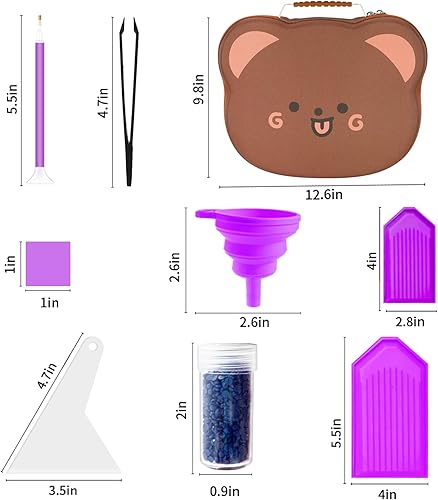 Miniatura 5 de ZORETCO Contenedores de almacenamiento de pintura de diamantes, 60 ranuras, kits de pintura de diamantes, accesorios y herramientas de pintura de