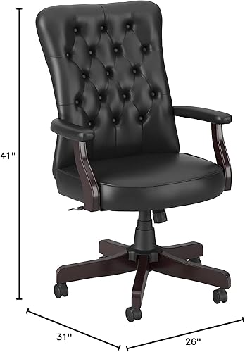 Miniatura 3 de Bush Business Furniture Office 500 - Silla de escritorio con respaldo alto y brazos en cuero negro