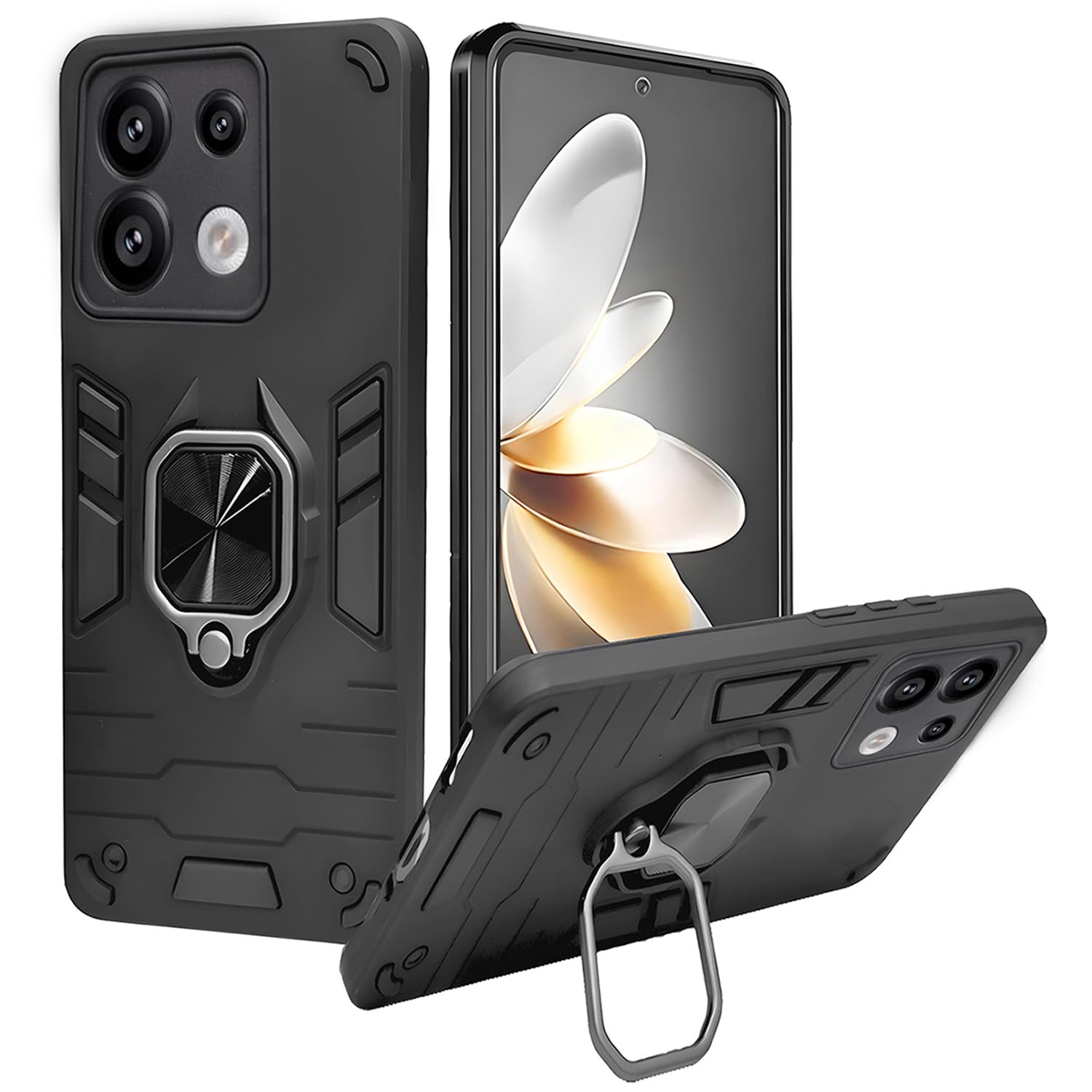 A rtistque Armor Bumper Back Case Cover for Mi Redmi Note 13 5G | Stylish Ring Holder & Inbuilt Stand | Shockproof TPU Protective Design | 360 Degree | Mi Redmi Note 13 5G Back Cover - Black (B0CVDS2CB7) Amazon Price History, Amazon Price Tracker