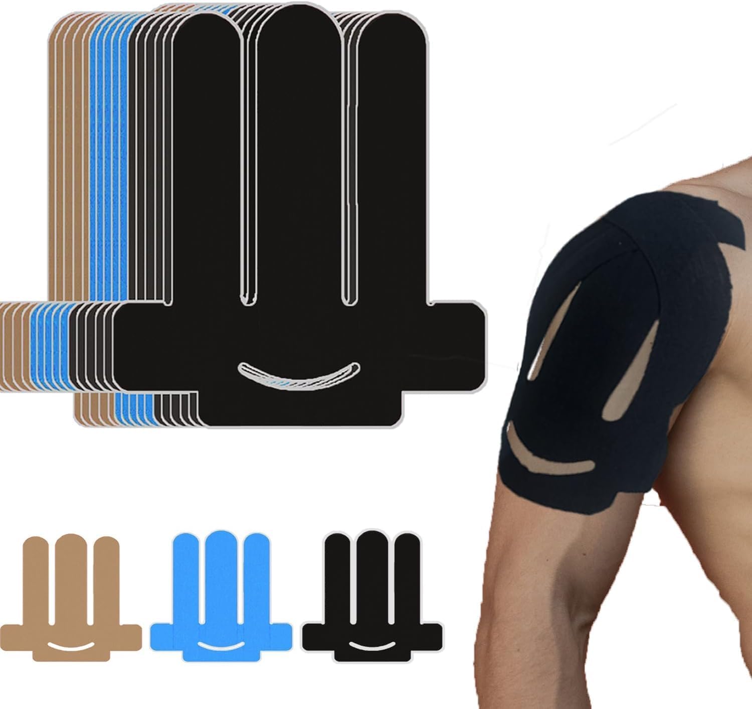 20 Pcs Kinesiology Tape for Shoulder Pain Relief Precut Sport Tape for Shoulder-Support & Stability, Hypoallergenic Latex-Free Athletic Tape for Shoulder, WatreProof & Breathable Muscle Tape - Image 8
