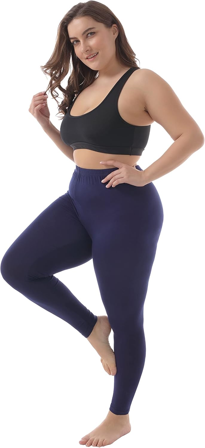 ZERDOCEAN Women's Plus Size Stretchy Soft Lightweight Full Length Leggings - Image 7