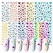BOFUNX 10 Fogli Adesivi Unghie Cuore Nail Art Adesivi per Unghie Amore Autoadesivo Decalcomanie Nail Stickers Decorazione Fai da Te Arte Unghie
