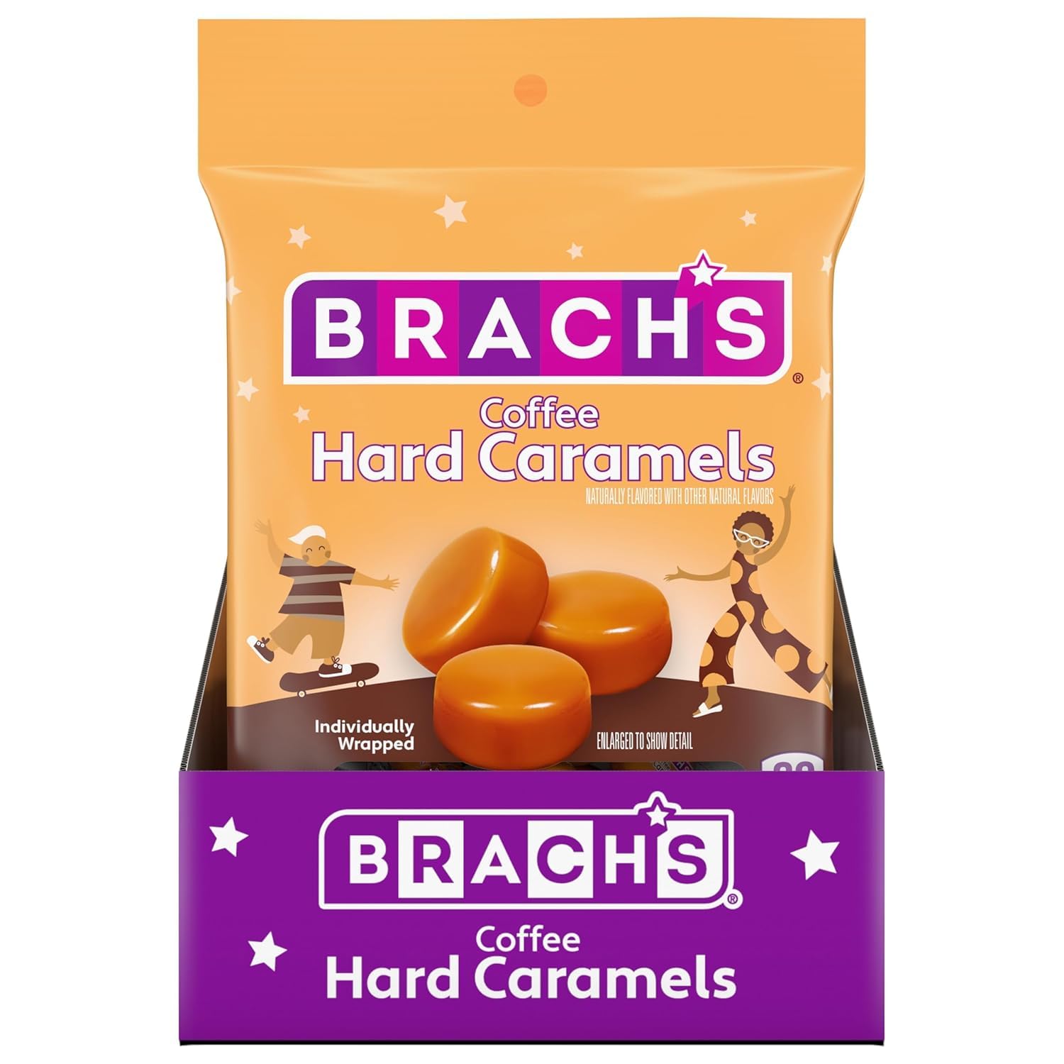 Coffee Hard Candy 3.25 Ounce Peg Bag Individually Wrapped Nostalgic Treats Each 3.25 Ounce (Pack Of 6, Coffee)