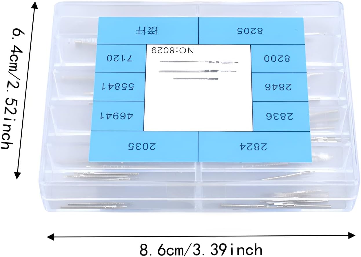 Watch Winding Stem Kit, 9 Sizes, 54 Pcs for Watch Repair