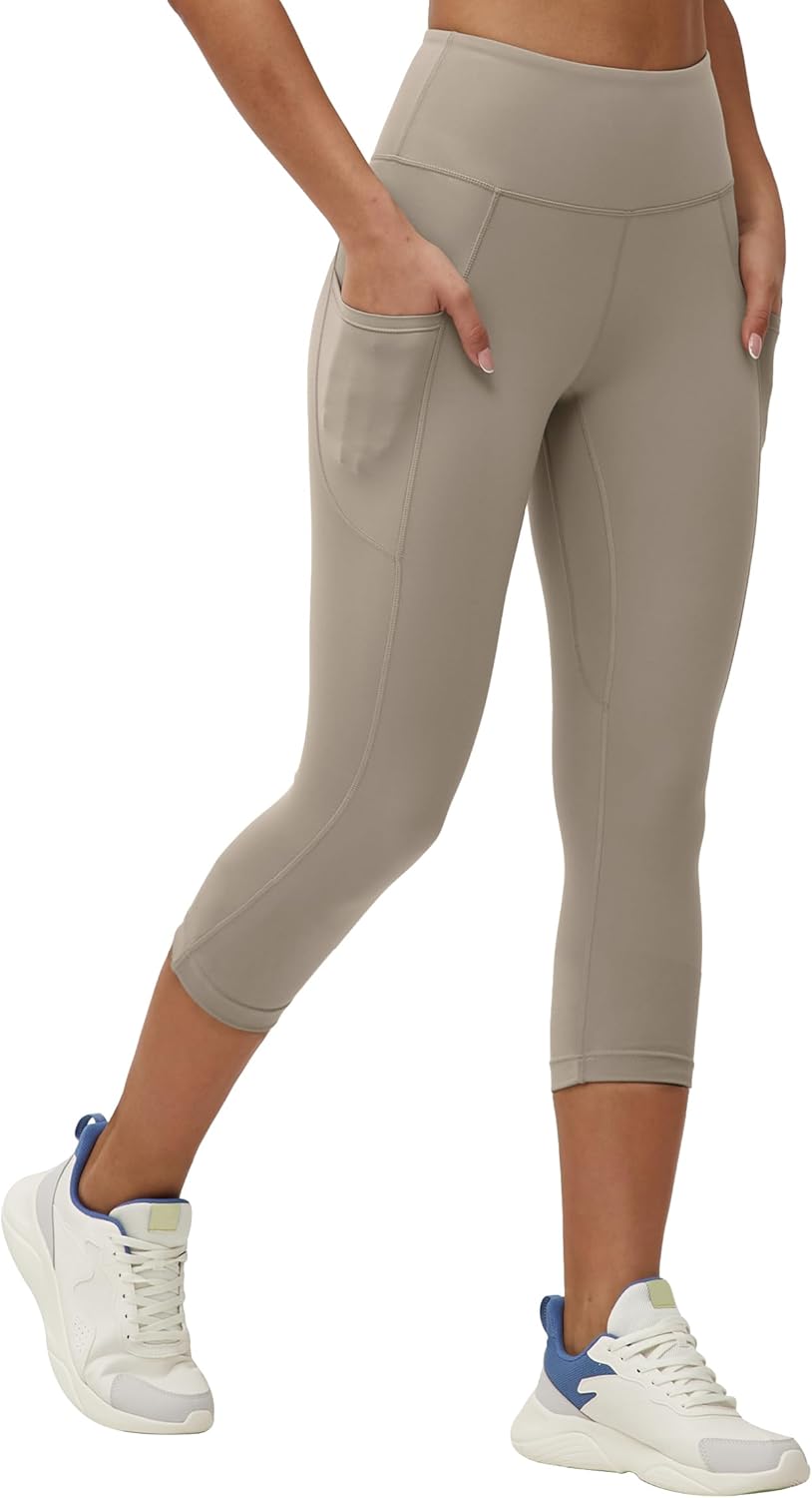ONGASOFT High Waisted Yoga Capris 21" - Tummy Control Buttery Soft Workout Leggings with Pockets for Women - Image 3