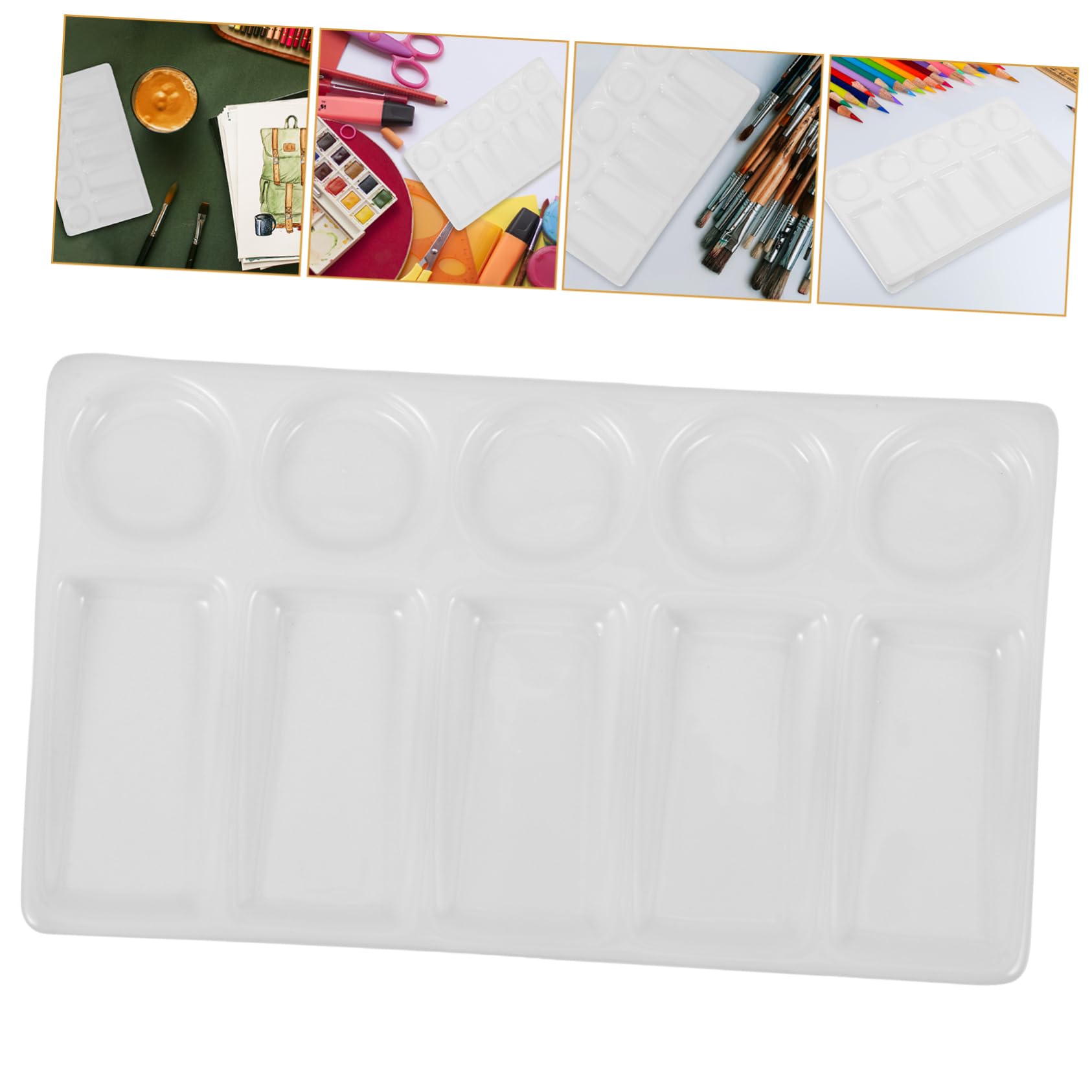 Palette Rectangulaire 10 Puits en Plastique, Blanche