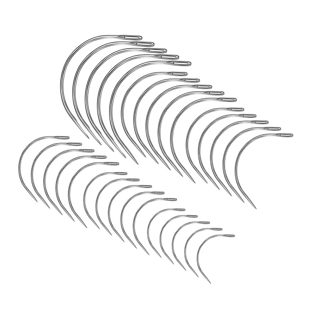 REDYY Curved Needle,42/50/100/120Pieces Curved Needle C Type Leather Needle Curved Sewing Needle for Hand Sewing, Carpet Leather Canvas Repair