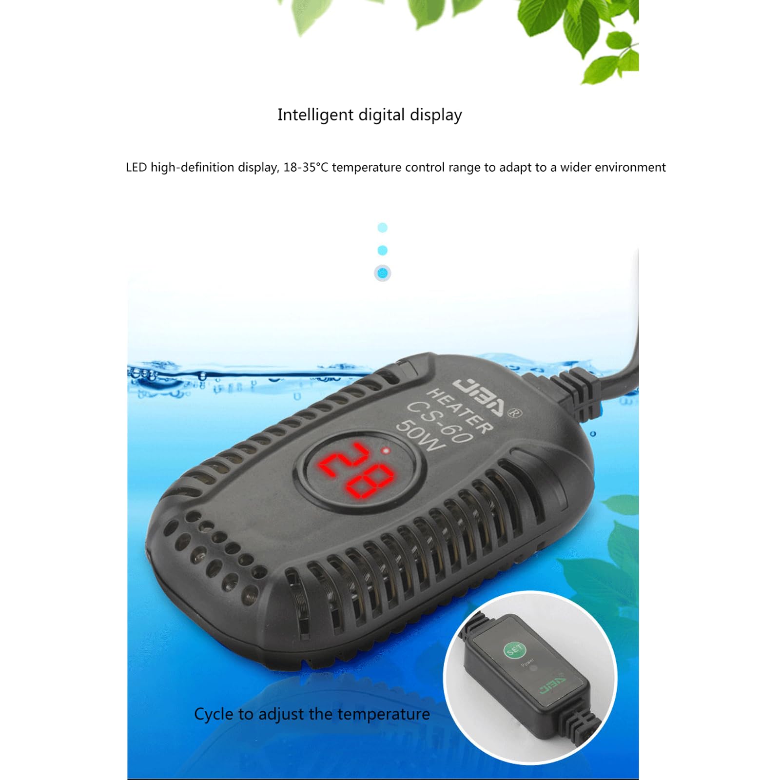 Schildkröten-Heizstab, niedriger Wasserstand, automatisch, konstante Temperatur, Mini-Aquarium-Heizung, 25 W (25 W)