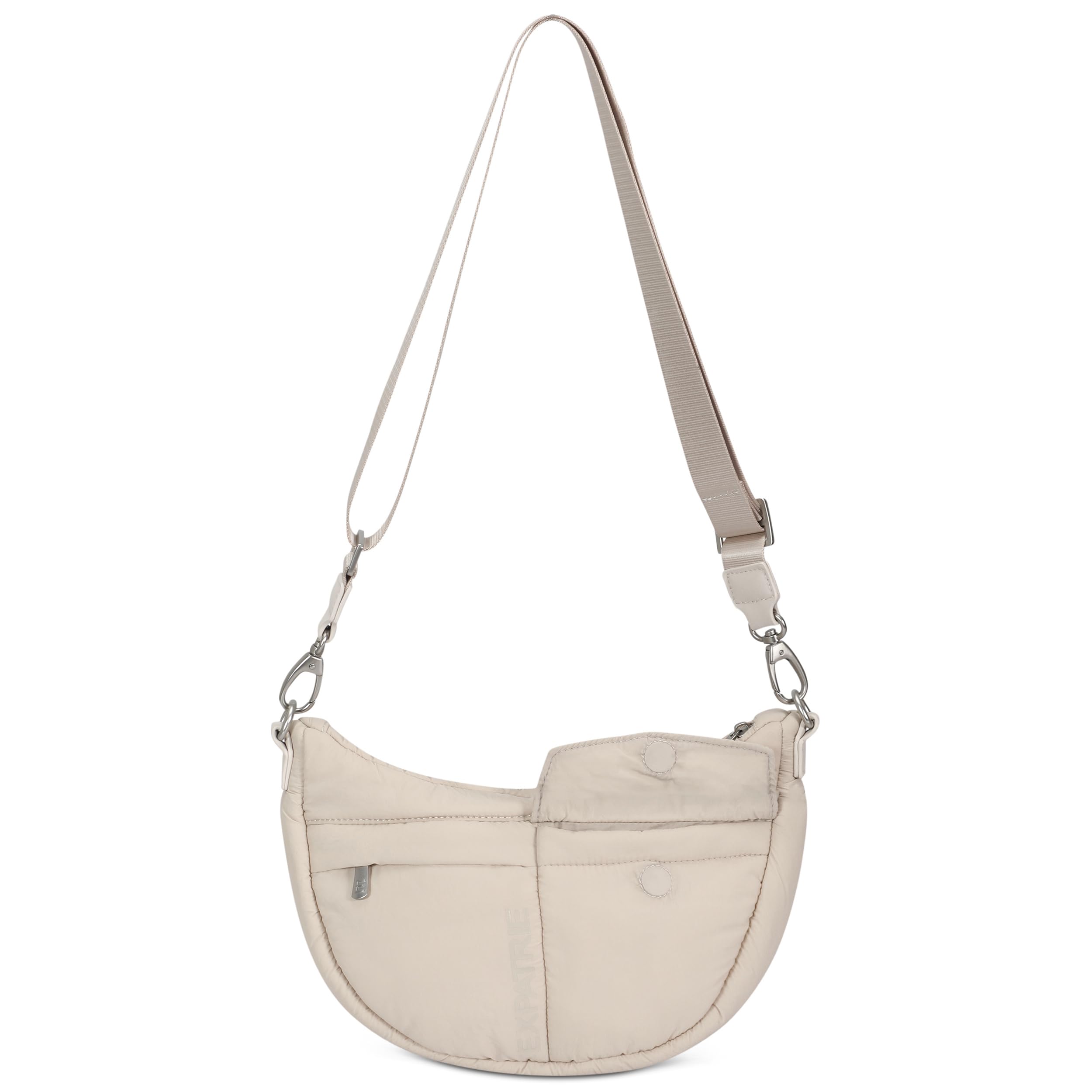 Expatrié Bolso Bandolera Mujer - Vivy - Bolso Riñonera de Media Luna - Crossbody Puffer Bag - Bolso de Mano con Correa Ajustable - Impermeable