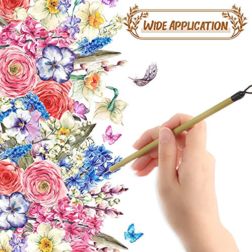 9 Pieces Hake Paint Brush Set Decorative Drawing Brush Artist Painting Brushes Sheep Hair Bamboo Hake Brush Detail Paint Brushes For Watercolor Acrylic Oil Body Painting Ceramic Drawing Dust Cleaning #TOP5