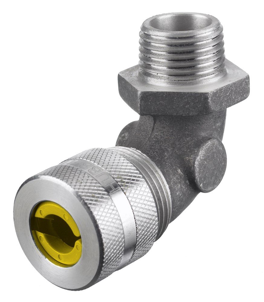 Liquid Tight Connector, 1In, 90 Deg, Yellow