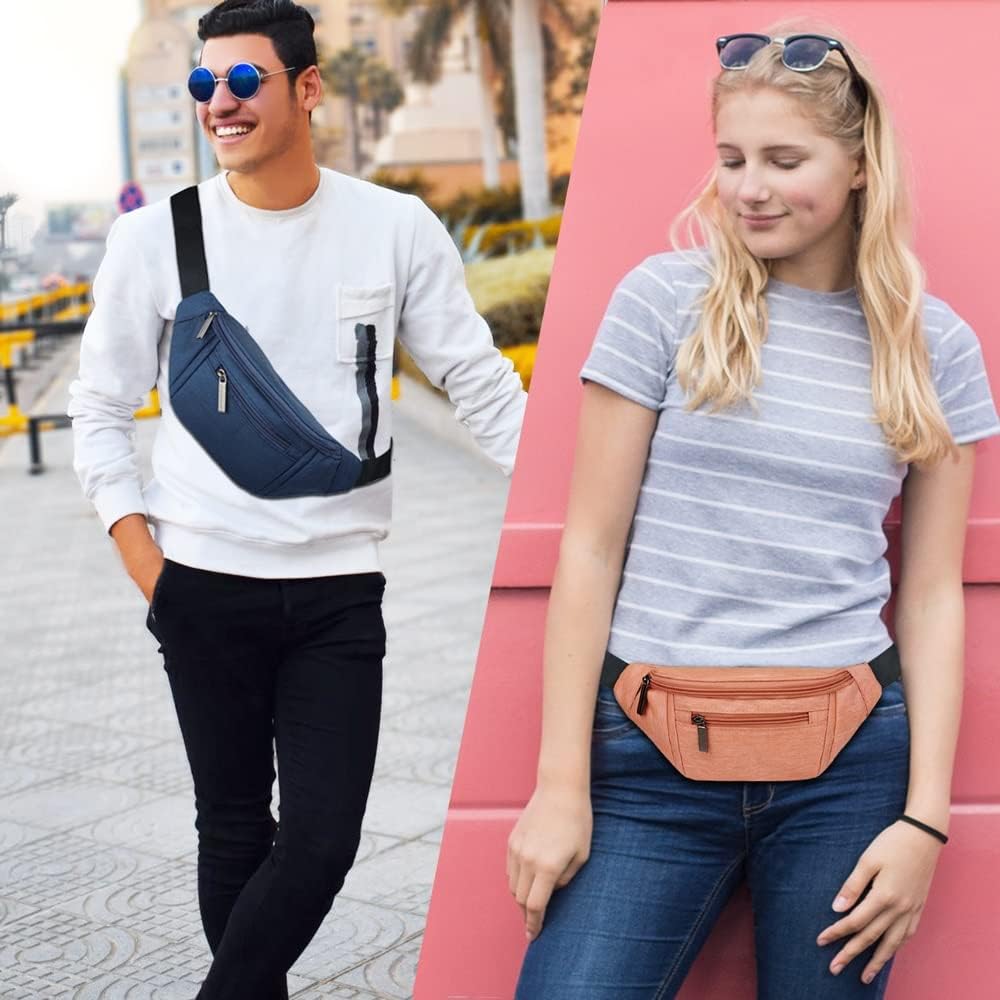  | Fanny Pack for Men Women,Crossbody Waist Bag Pack,Belt Bag for Travel Walking Running Hiking Cycling,Easy Carry Any Phone,Wallet (Dark blue) | Waist Packs