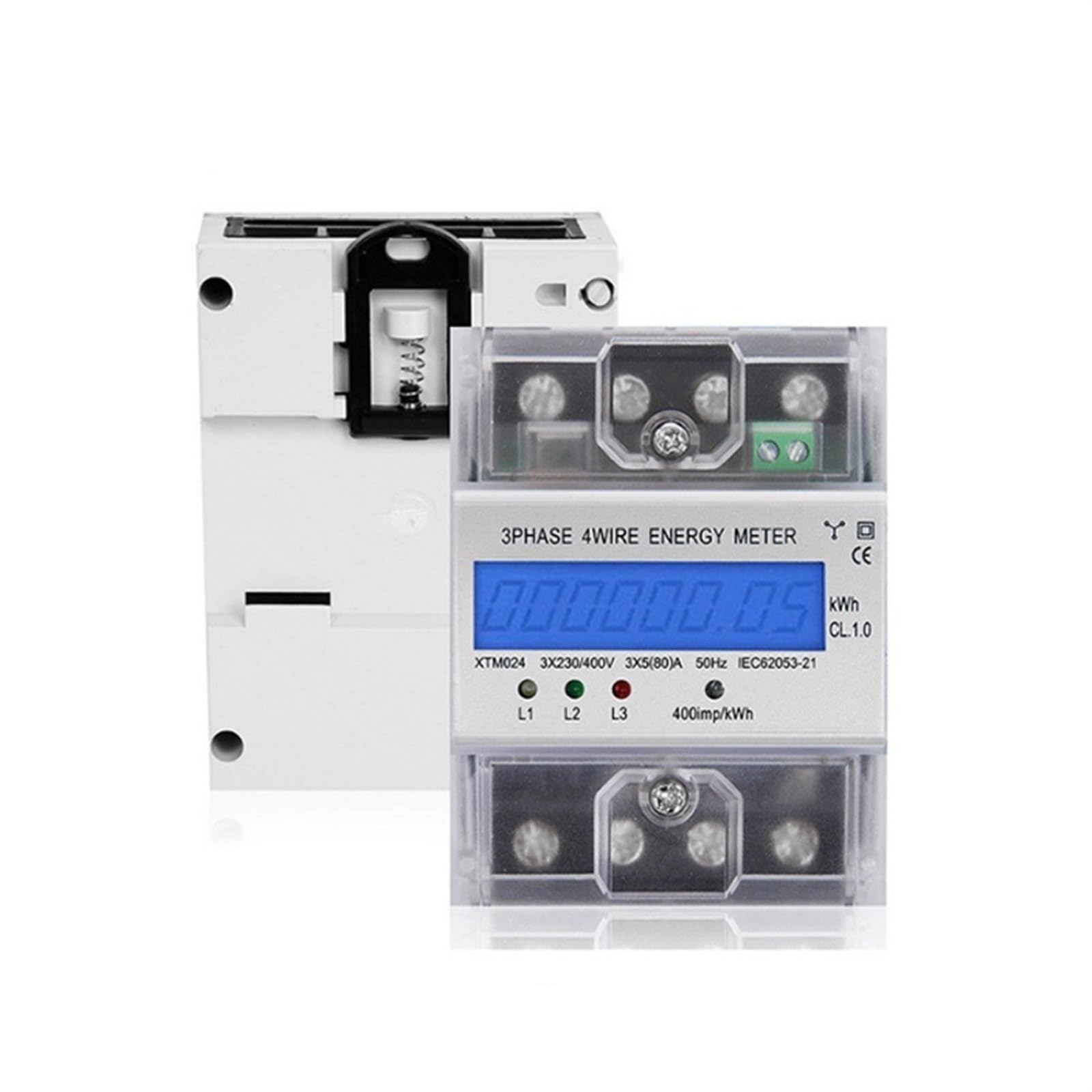 Contatore di energia Digitale a 3 Fasi a 4 Fili XTM024 Watt Consumo energetico 380 V CA Contatore KWH 6A 80A 100A Misuratori di Potenza elettrica LCD 1 pz (Color : 20-80A)