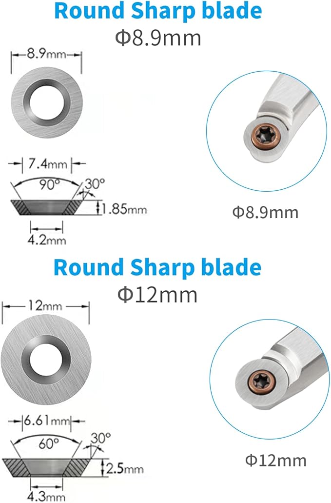 15 piezas de cortadores de carburo de tungsteno para torno de madera miniatura 3