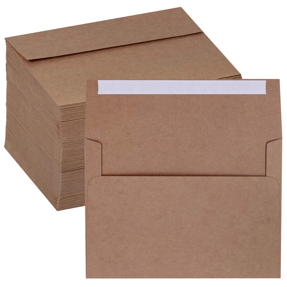 Supla 150 Pcs A7 Envelopes Brown Kraft Invitation Envelopes 5 x 7