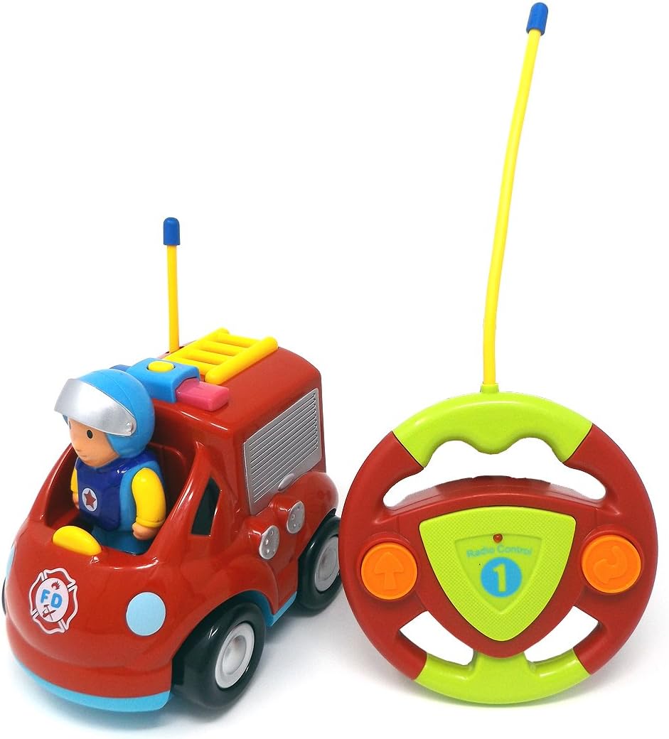Brigamo fire department remote controlled car, fire truck with siren and removable firefighter figure