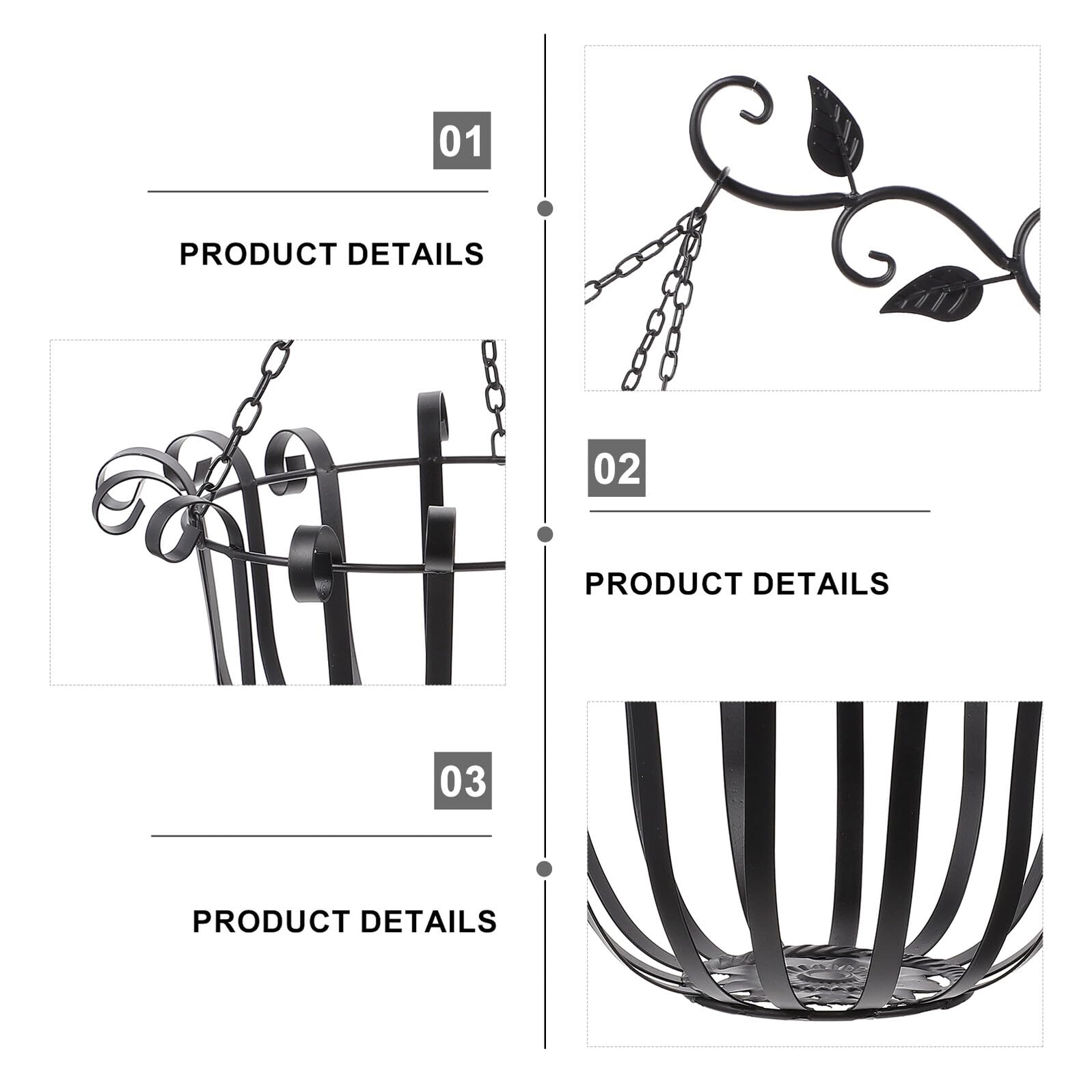Gatuida Fioriera Sospesa in Ferro Nero con Supporto Portavaso da Parete per Piante Verdi e Fiori Decorativo per Giardino Balcone e Interni Design Elegante e Salvaspazio