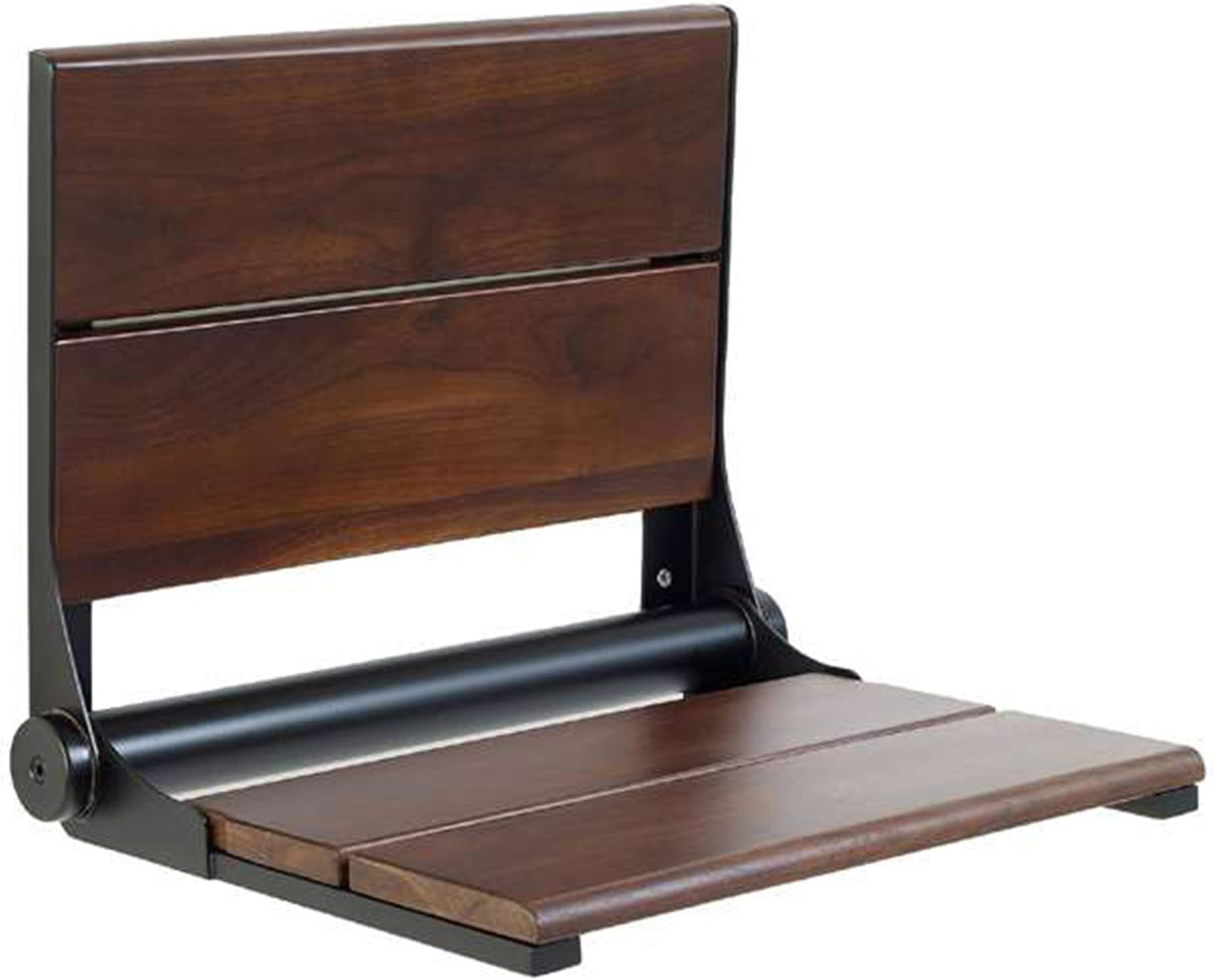 Contour Folding Shower Seat in Teakwood or Walnut (18 x 16, Walnut with Oil Rubbed Bronze Frame)