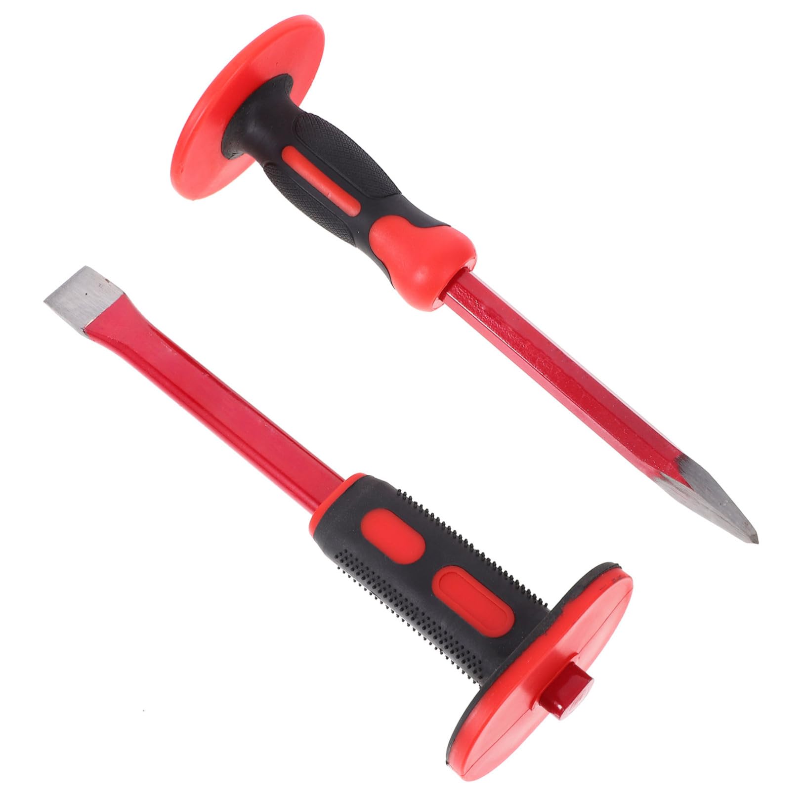 Set di Scalpelli Pesanti da 30cm Testa Piatta e Punta | Cromo-vanadio e Pvc, Tagli Precisi, Protezione Ampia per Chiavi, per Muratura e Lavorazione Metalli
