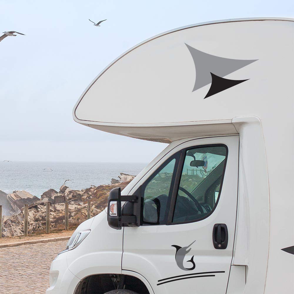 Adesivo Elnagh Marlin per Camper in Vinile prespaziato - Kit 12 Adesivi componibili