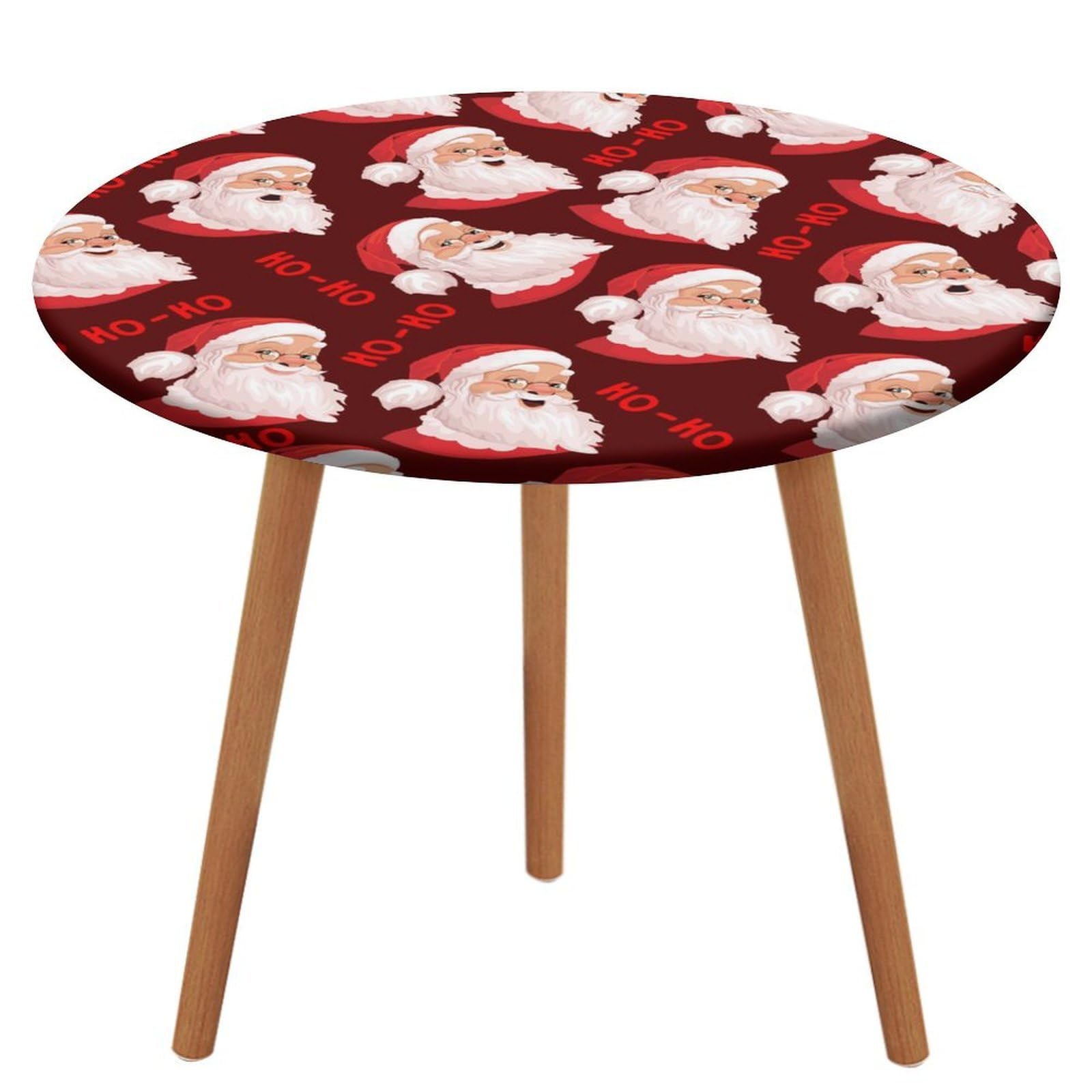 MZGFAQ Funny Santa Claus Round Table Cloth Waterproof Circular Table Cover For Picnic Patio Outdoor