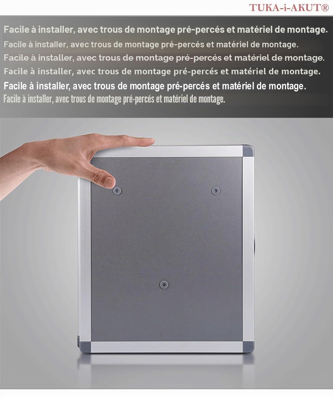 TUKA-i-AKUT Armoires à 212 Clés en Aluminium, Placards à Clés pour Montage Mural, avec Porte-Clés + Kit de Montage, Boîte à Clés de Stockage de Clés de Alliage d'Aluminium Armoires à Clés TKD8650-212