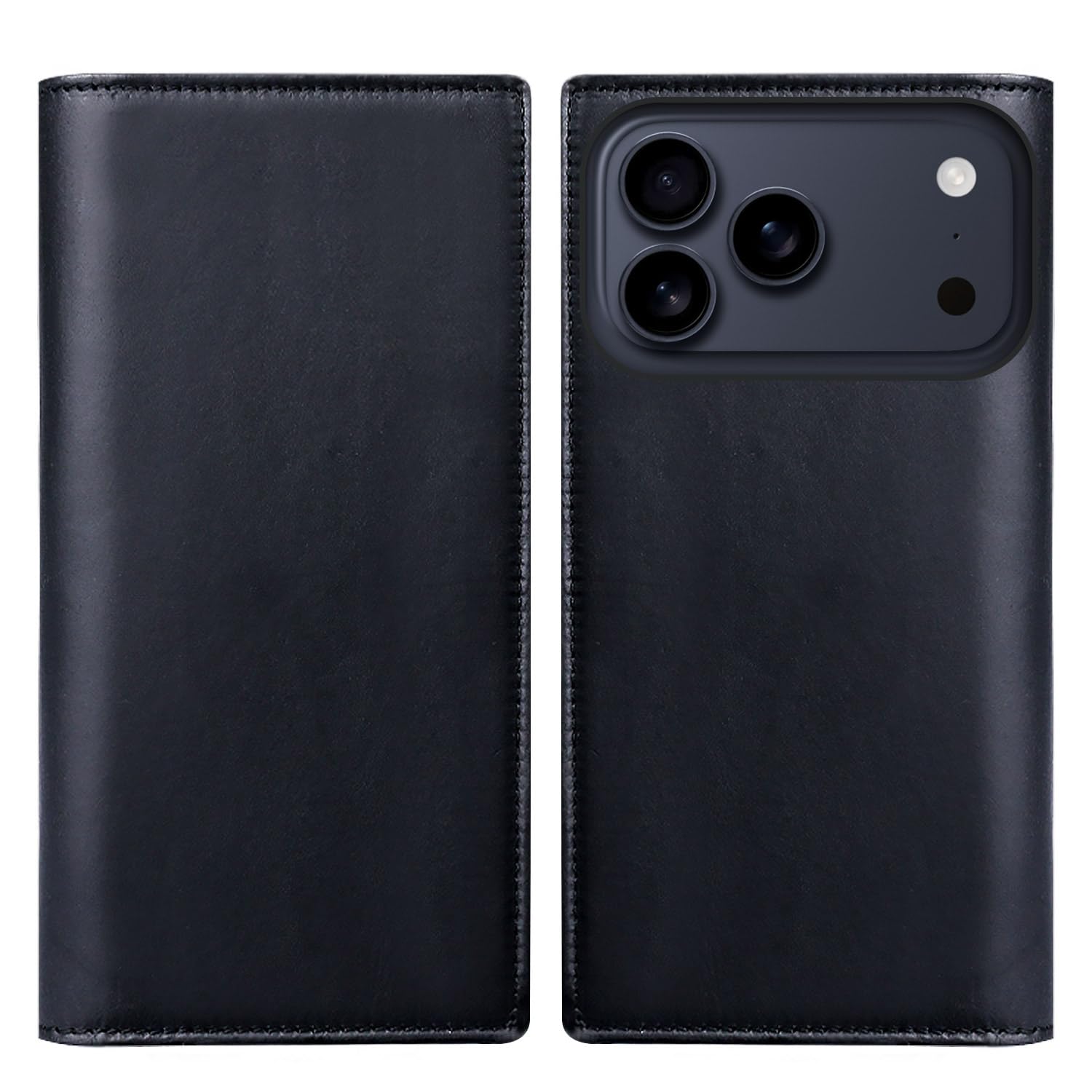 ABBI SIGNATURE iPhone 17 Pro Max 用 ケース 手帳型 日本製 イタリアン本革 LISCIO [ MagSafe対応 ベジタブルタンニンレザー 革職人ハンドメイド ワイヤレス充電対応 ] ABS27851i17PM ブラック 【正規品】