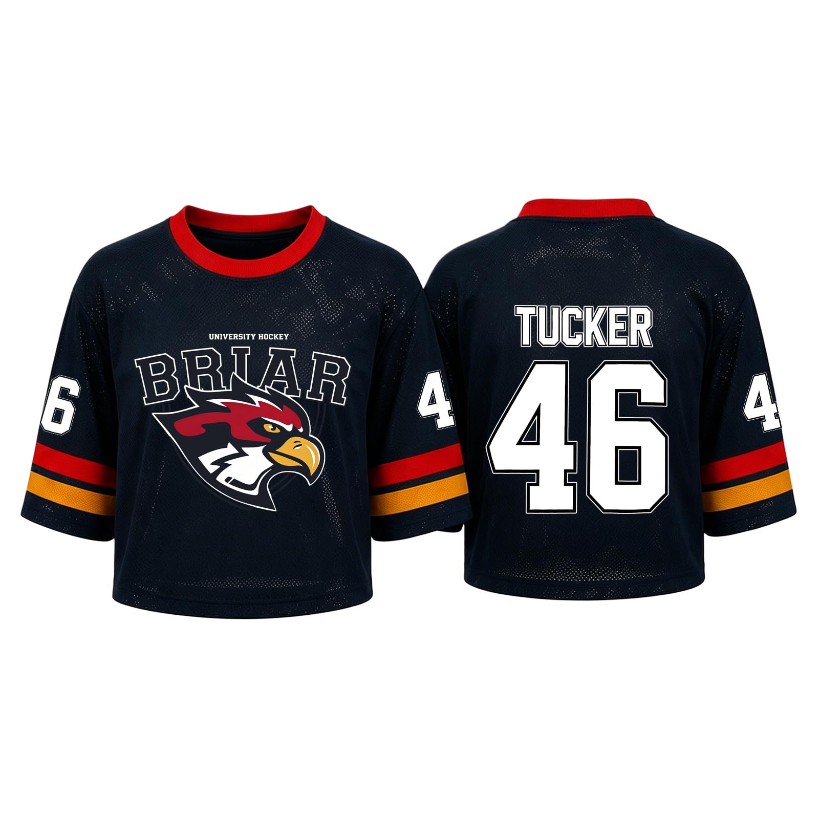 Off Campus Hockey Jersey Women Graham 44 & Logan 22 & Tucker 46 & Dean 66 Briar U Hockey Shirts Short Sleeve Briar University Shirts Sports Y2K Crop Tops Off Campus Merch for Fans