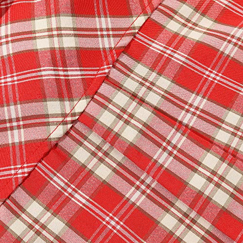 Image of Noomelfish Girls Sleeveless Plaid Button Down Shirt Tie Knot Blouse Tank Tops, Red Plaid, Size 5-6 Years