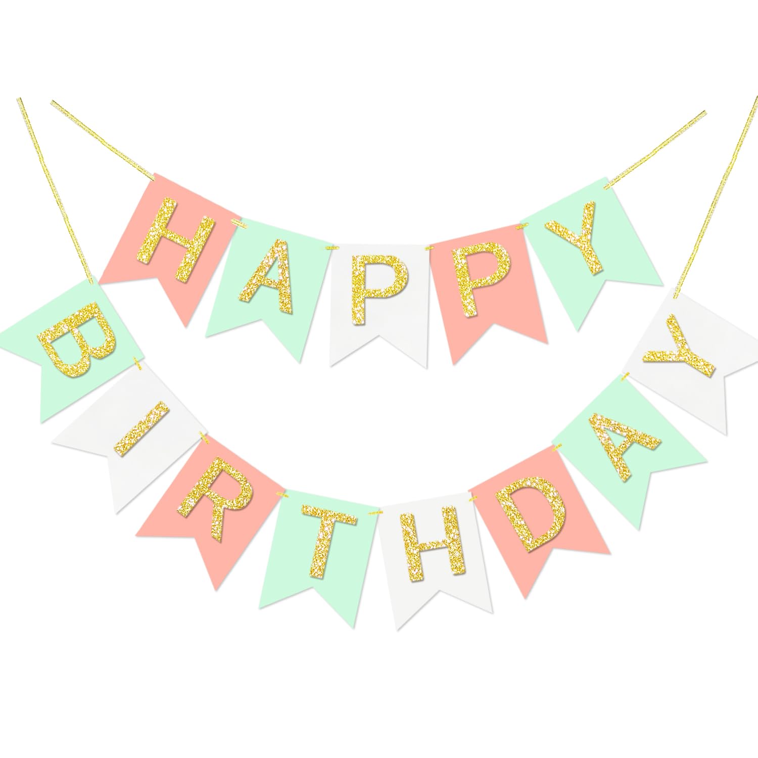 Roseo Pink Happy Birthday Banner Girls Birthday Parties Theme Party Signs Decorations Supplies Pre - Strung Handmade Garland Indoor & Outdoor