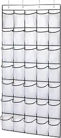 Sapateira de Porta Organizadora, Saco de Armazenamento Suspenso - Vertical, Organizador de Sapatos para Parede, Branco