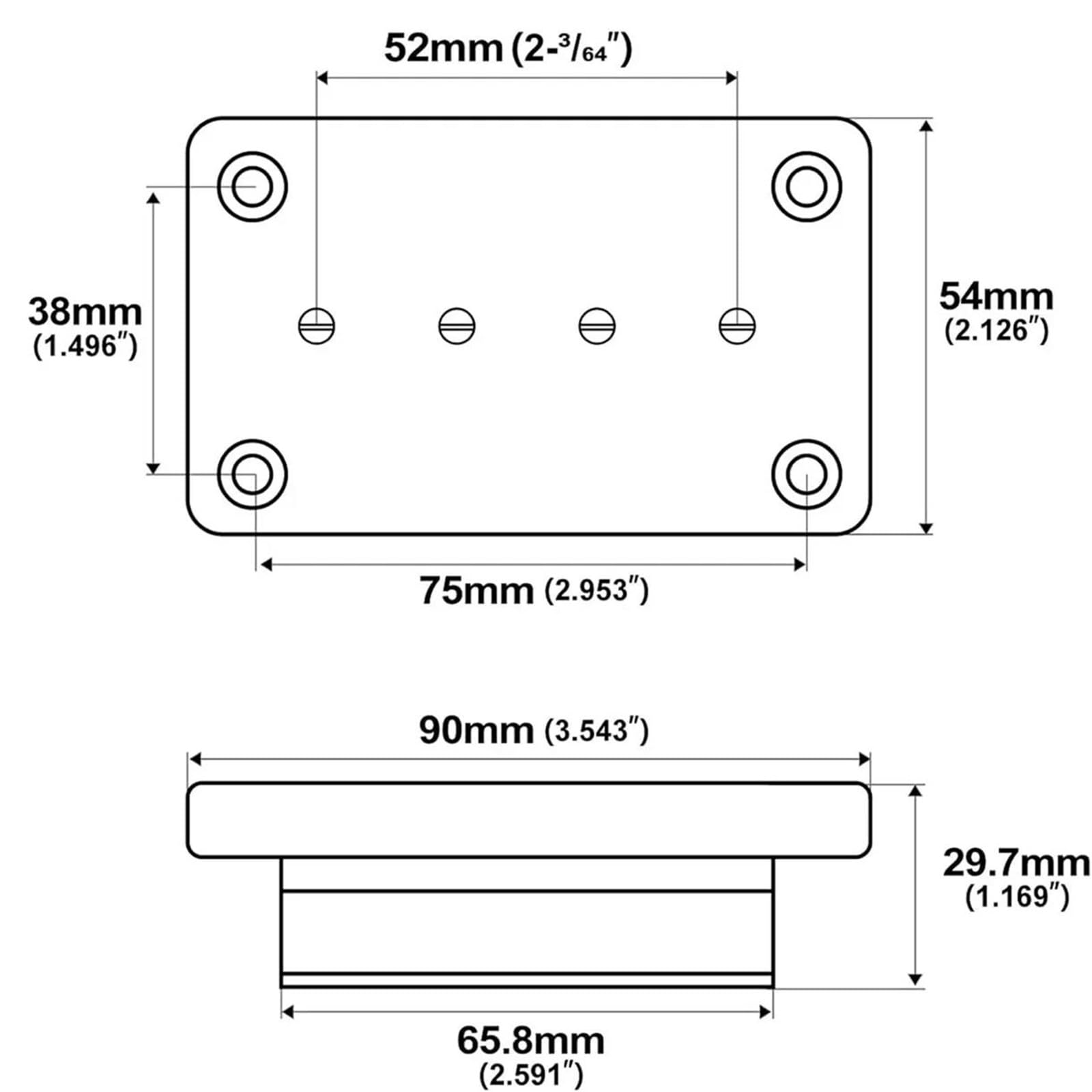 Pastilla De Guitarra Eléctrica Profesional Pastilla De Bajo | Pastilla de bajo de cuerda lateral de 4 cuerdas de alto rendimiento con impedancia de 1,5 k.
