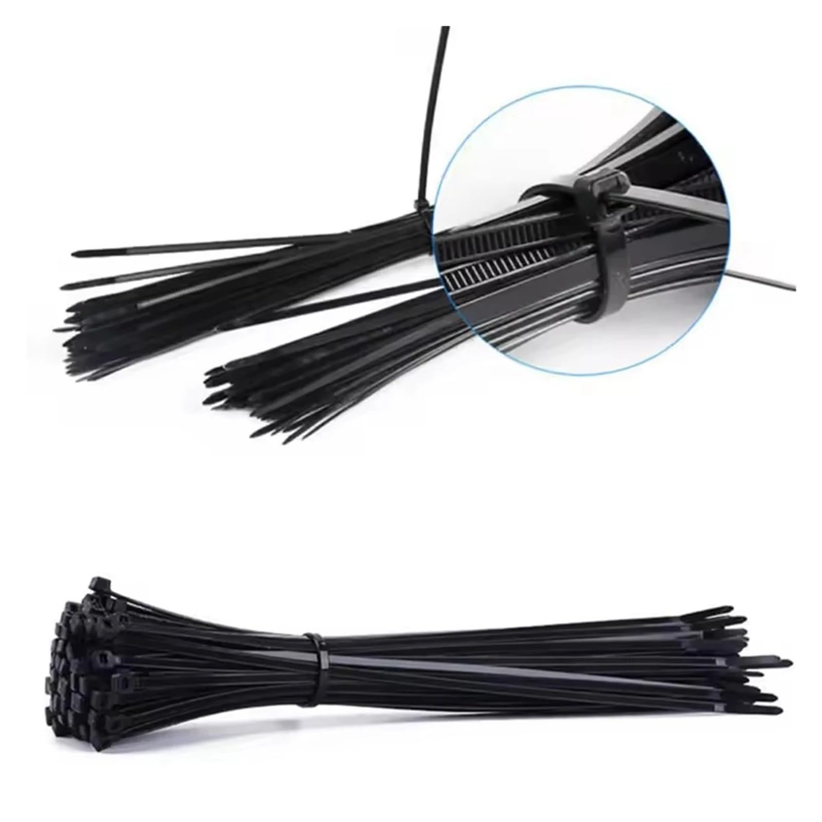 Bridas de nailon 500 Uds bridas de nailon correas de grado Industrial blanco negro cuerda for atar fuerte plástico autoblocante(6 mm inner diameter,4x200-500pcs)