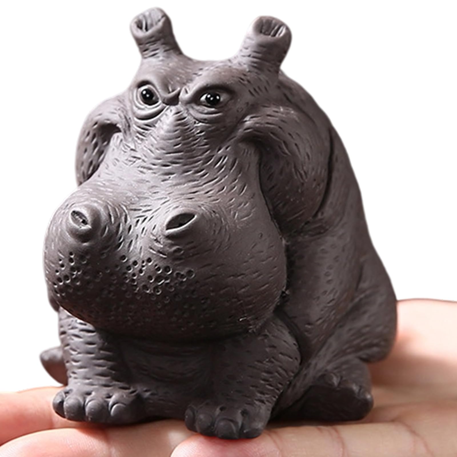 Snorvixre Chinese Teaware Accent Clay Construction Cultural Collectible Ornament for Teas Enthusiasts Hand Carved Teas Pet Statue