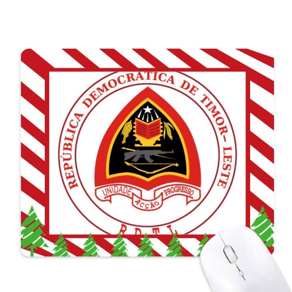 Tapis de souris Timor Oriental Dili emblème national canne de Noël chic - 6