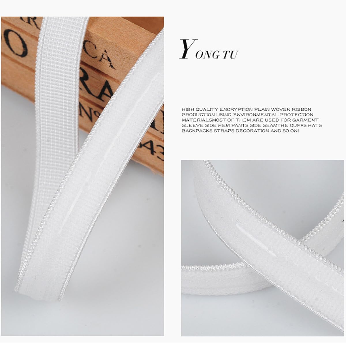 nero 10 m elastico in silicone antiscivolo larghezza 10 mm per cucire indumenti, spallacci parrucche (bianco)