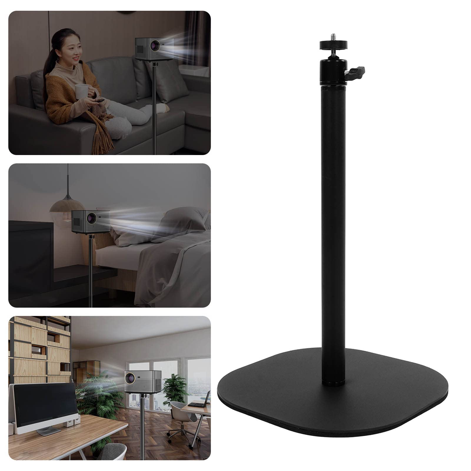 Support Réglable Multi-Angle à Structure Métallique Universelle pour Projecteur de Caméra avec Connecteur 1 à 4 Vis Châssis Haute Résistance, Pas de (Acier allié 2)