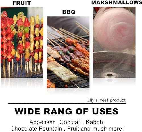 Miniatura 7 de HOPELF Brochetas de bambú natural de 14 pulgadas para barbacoa, kabob, parrilla, barbacoa, cocina, asado, malvaviscos, estacas de plantas