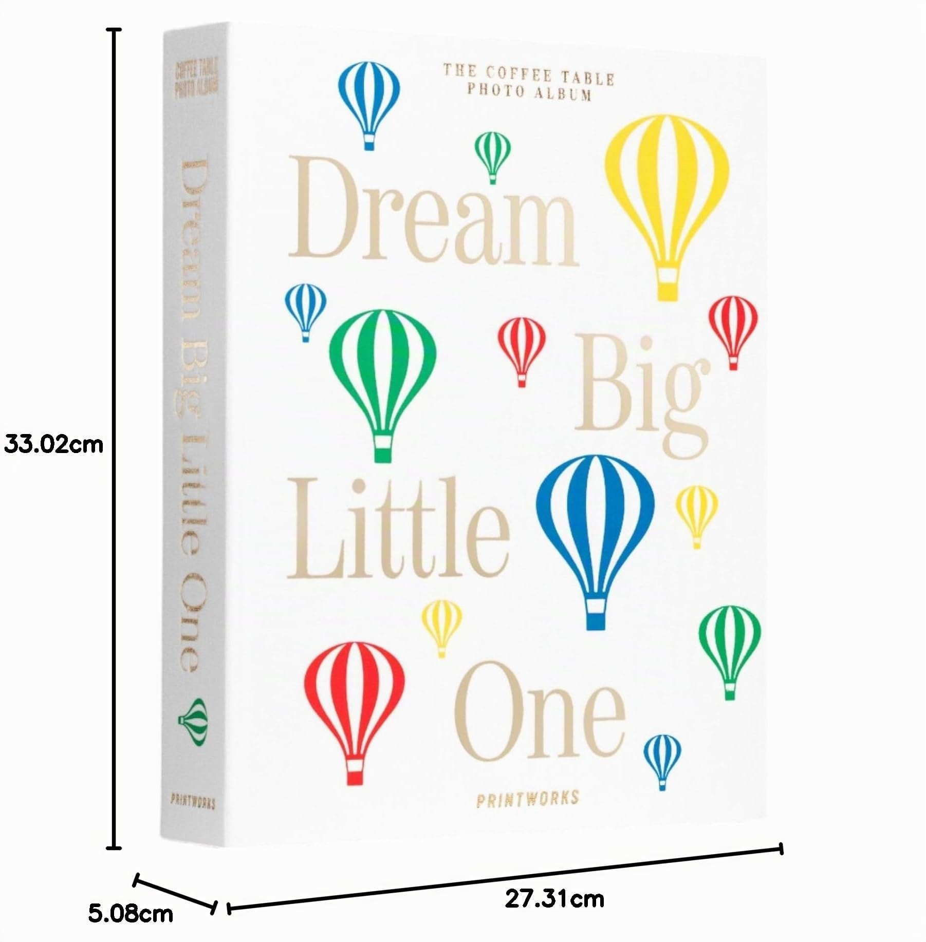 Printworks Dream Big Little One, Beige - Libro de recuerdos de bebé con funda, álbum de fotos de 64 páginas para niñas y niños, elegante recuerdo para fotos e hitos