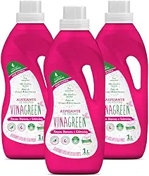 Kit 3 Alvejante Natural Sem Cloro Fórmula Com Vinagre Bicarbonato Líquido 1L para Roupas Brancas Coloridas Hipoalergênico Adukto Criança Bebê
