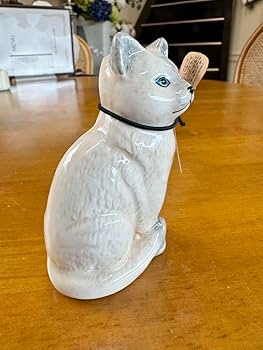 人気作家　flowersさん　一輪挿し　陶器　ネコ　置物　2体セット 人気作家 flowersさん 一輪挿し 陶器 ネコ 置物 2体セット