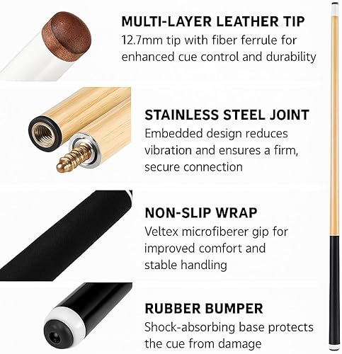 Miniatura 2 de Billiards Accessory Kit  Pool Cue Sticks, Balls, Triangle Rack, Chalk, Brushes, Gloves & Manual Scoreboard  All-in-One Kit for Home Game Room