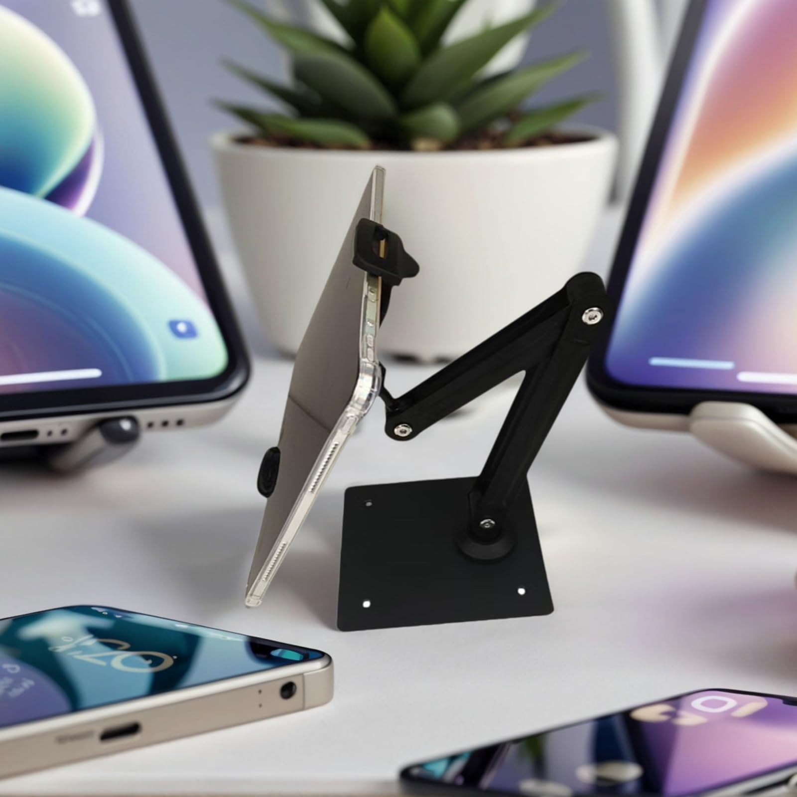 Supporto per Tablet Design Ruotabile A 360 Gradi può Ospitare Dispositivi da 4 A 13 Pollici L'home Office E L'attività Quotidiana Morsetto Tablet Regolabile
