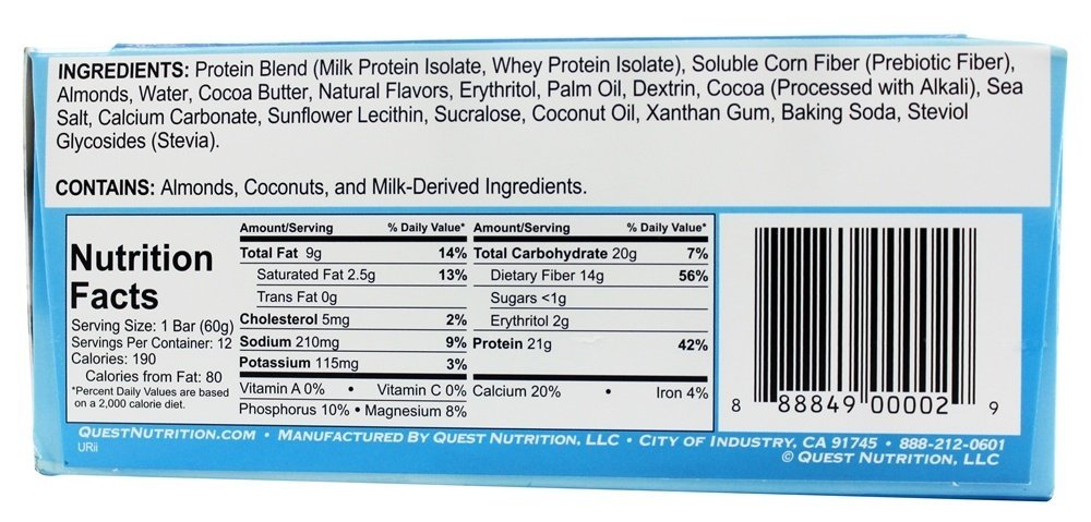 Quest Nutrition Quest Bar Protein - 12 x 60 gr Cookies and Cream