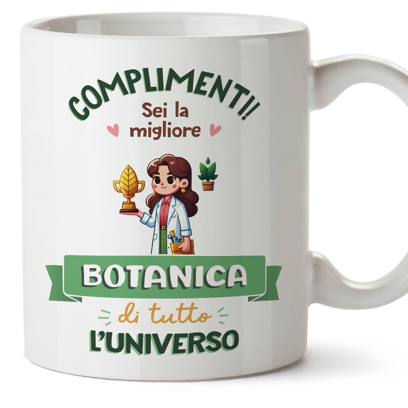 MUGFFINS Botanist Woman Mug - in Italian - Miglior Universo Trofeo - Funny Gift for Colleagues - Ceramic 11oz Mug — image 1